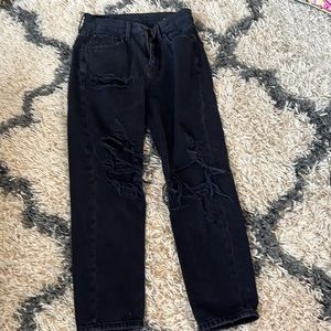 American eagle black mom jeans 000 short
